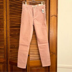 NWT Gap blush velvet stretch skinny high-rise pants, size 29